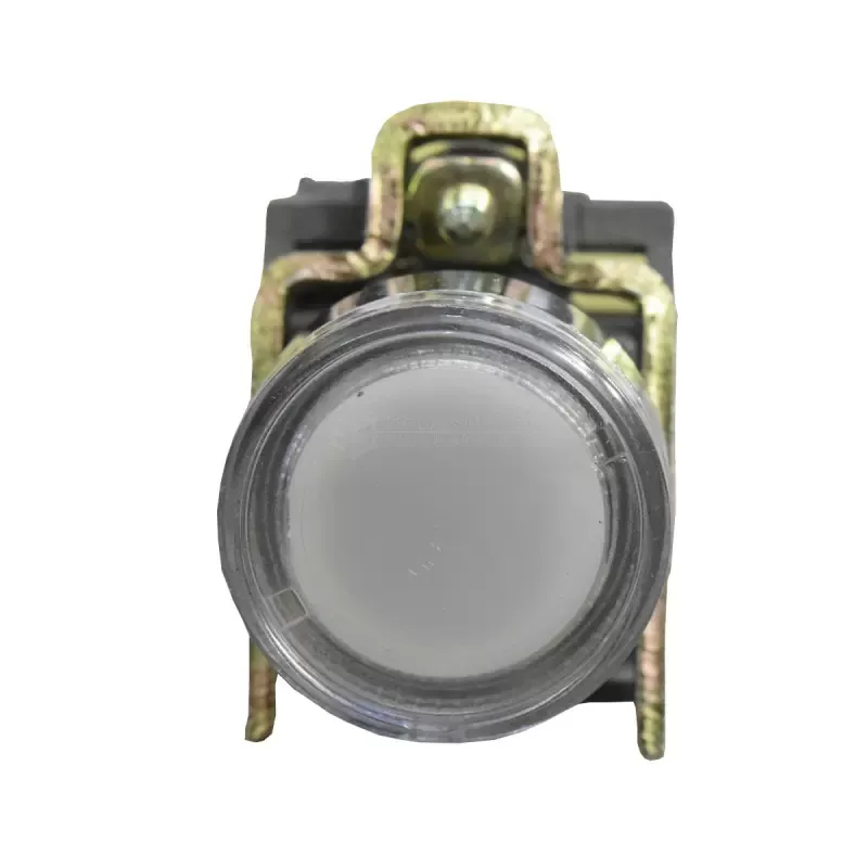 PULSADOR ILUMINADO BLANCO DE BASE METALICA 
