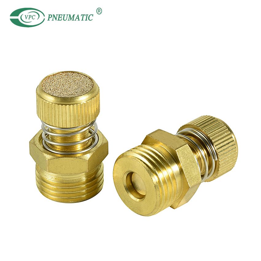 Silenciador de bronce regulable con resorte 1/4"