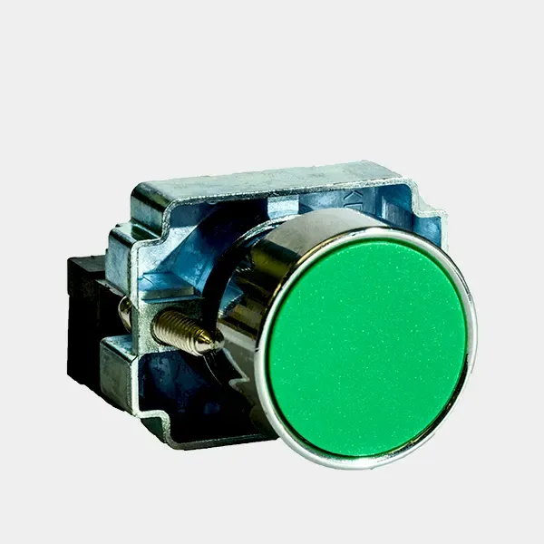 PULSADOR VERDE DE BASE METALICA 